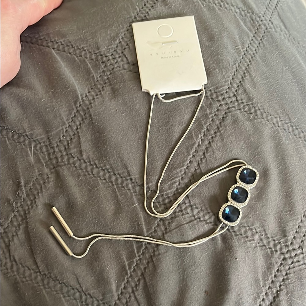 Silver and Blue Stone Necklace